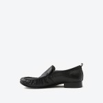 Snake-Print Pleated Loafers